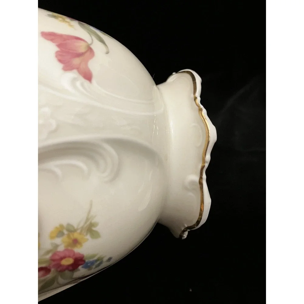 VTG Krautheim Bavarian Porcelain China Floral Sugar Bowl US Zone Germany 1940s